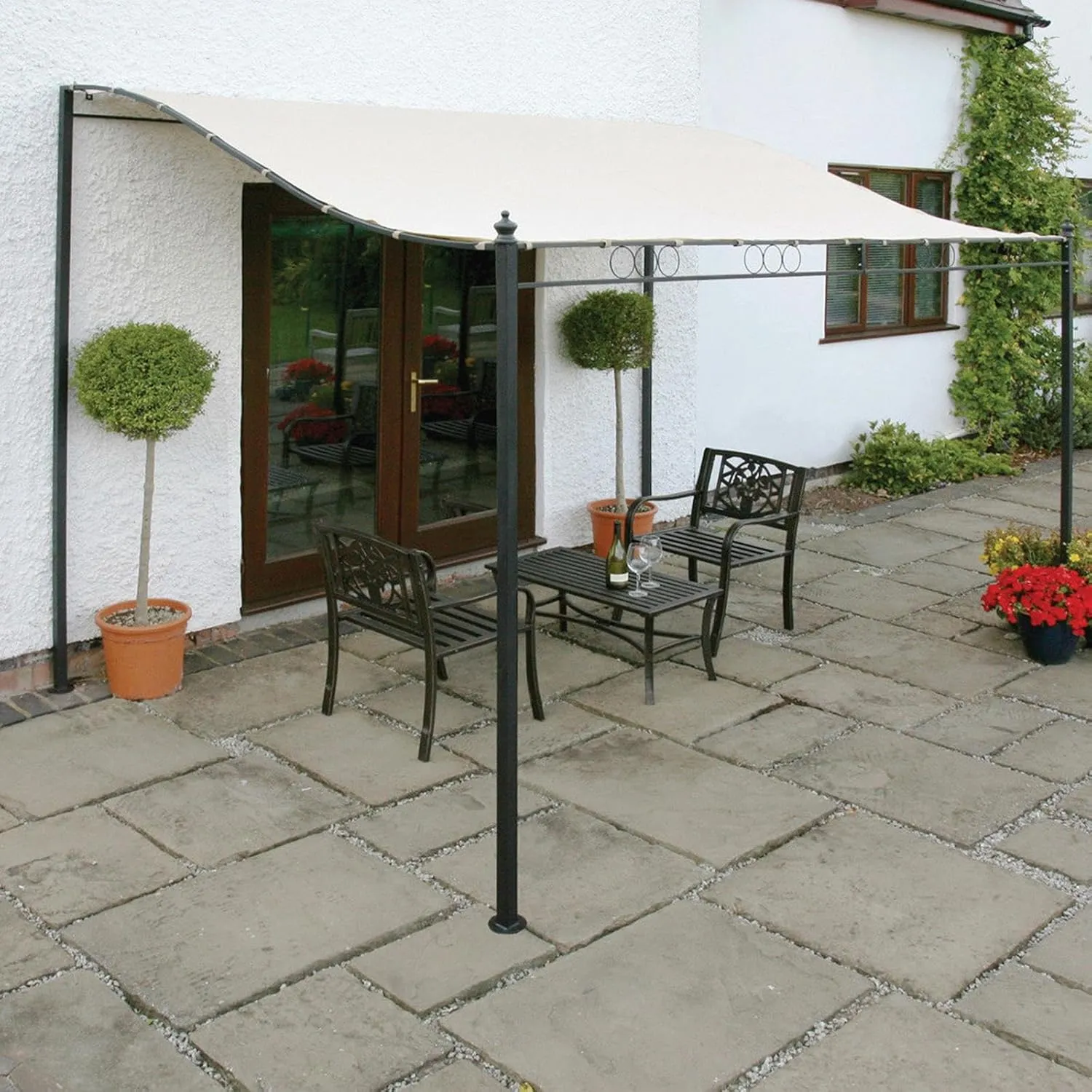 Patio Awning Cloth Gazebo Top Cover Replacement Beach Tent Shade Hiking Sun Shelter Holiday Sun Protection Backpacking Tent Cover Equipment, 3x2.6M