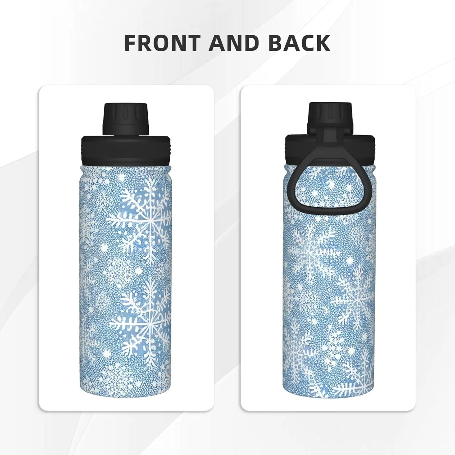 Paw Print pattern 18 oz Stainless Steel Water Bottle, Vacuum Insulated Double Walled Leak Proof Sports Water Bottle，Thermo Mug Keep Cold and Hot,Blue