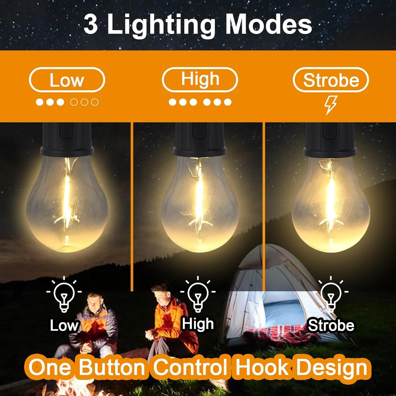 Pc) Modes Backpacking Tents with Lights 3 Rechargeable Emergency (1 Lamp Tent Lighting Camping for Tent Fishing, LED for Lights Clip Camping Best deal Camping Hiking Impeccable Portable Lantern Camping Hook