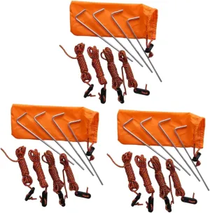 Pcs Camping Tent Nails Ropes Steel Plastic Compact Kit Easy Storage Pouch for Outdoor Adventures