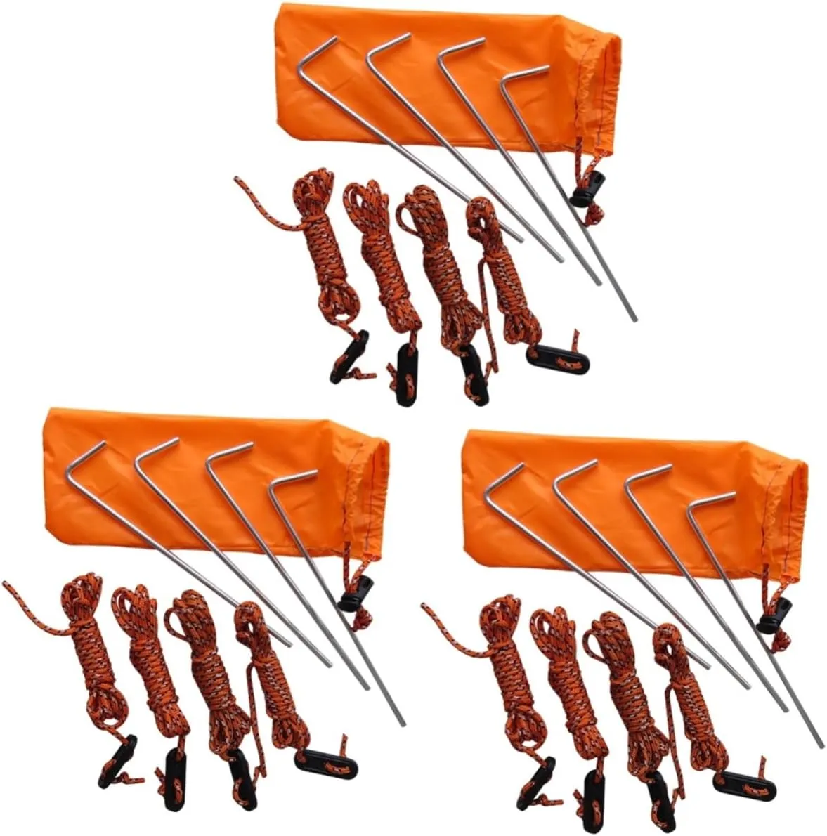Pcs Camping Tent Nails Ropes Steel Plastic Compact Kit Easy Storage Pouch for Outdoor Adventures