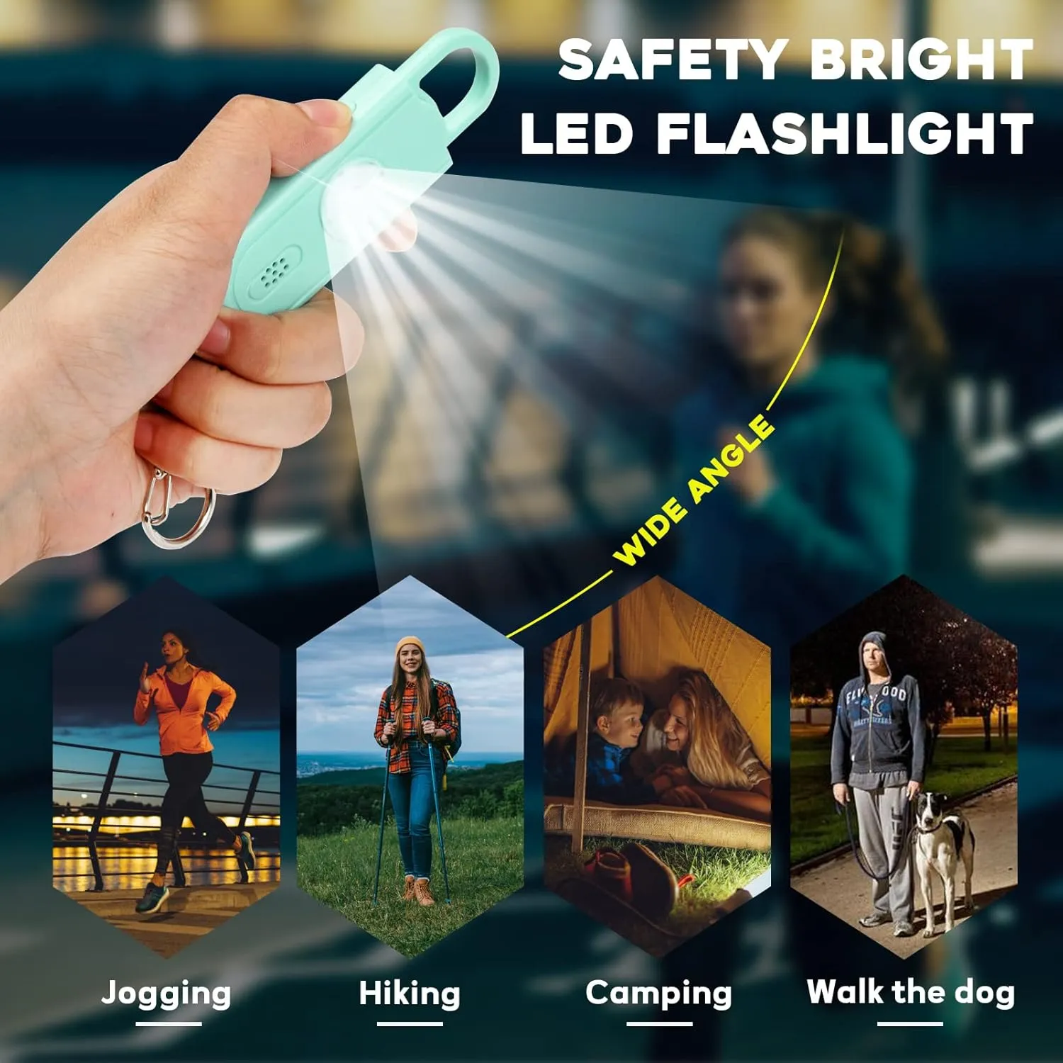 Personal Safety Alarm Keychain for Women 2PCS -130 dB Loud Siren with SOS Strobe Light, Flashlight, Double Speakers, Safe Defense Key Chain for Girls Kids Elders Emergency Call