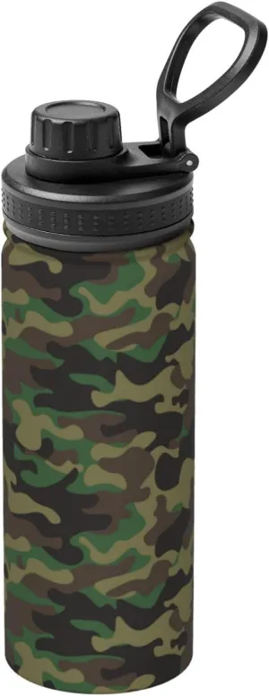 Personalized Camouflage Insulated Water Bottle with Handle 18oz Leak Proof Stainless Steel Metal Water Bottle with Spout Lid BPA Free Double Wall Vacuum Sports Water Flask for School Gym