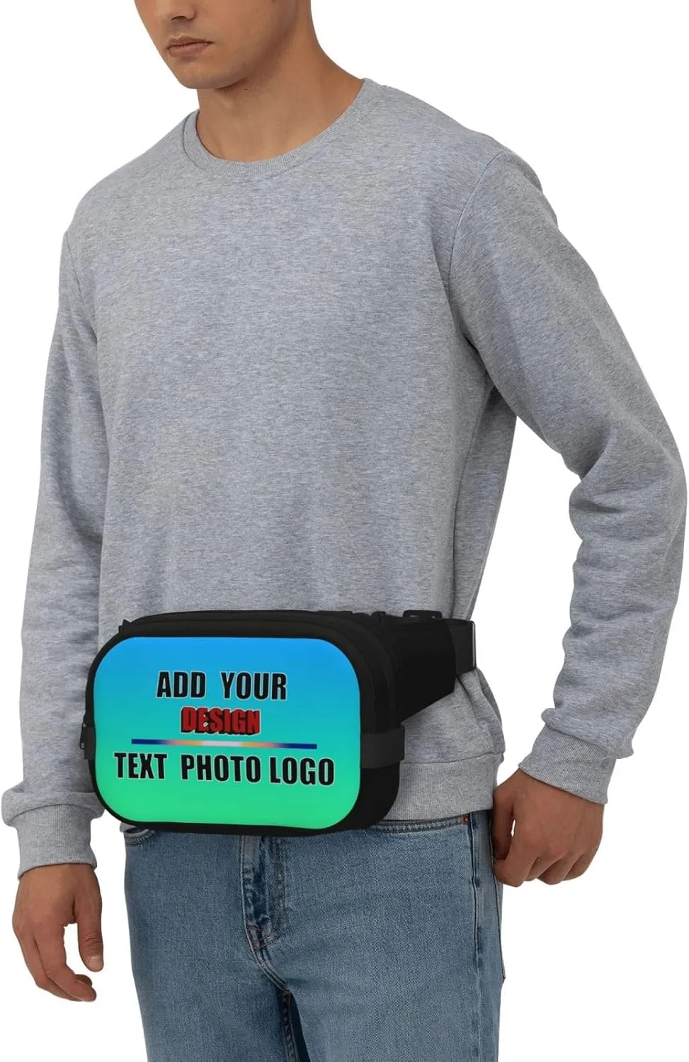 Personalized Fanny Pack Custom Waist Bag with Text Logo Photo Adjustable Belt Bag for Men Women Travel Hiking Running