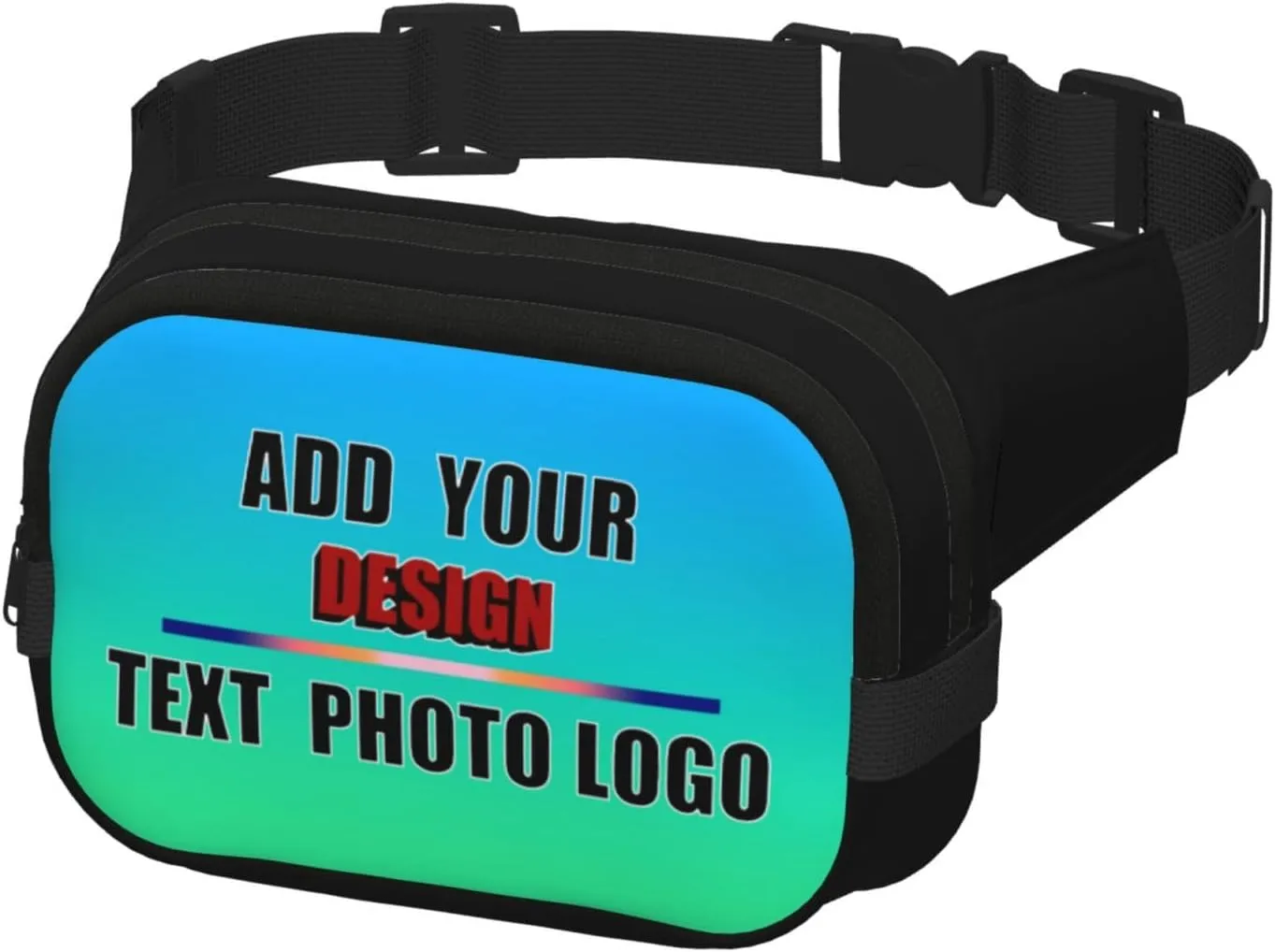 Personalized Fanny Pack Custom Waist Bag with Text Logo Photo Adjustable Belt Bag for Men Women Travel Hiking Running