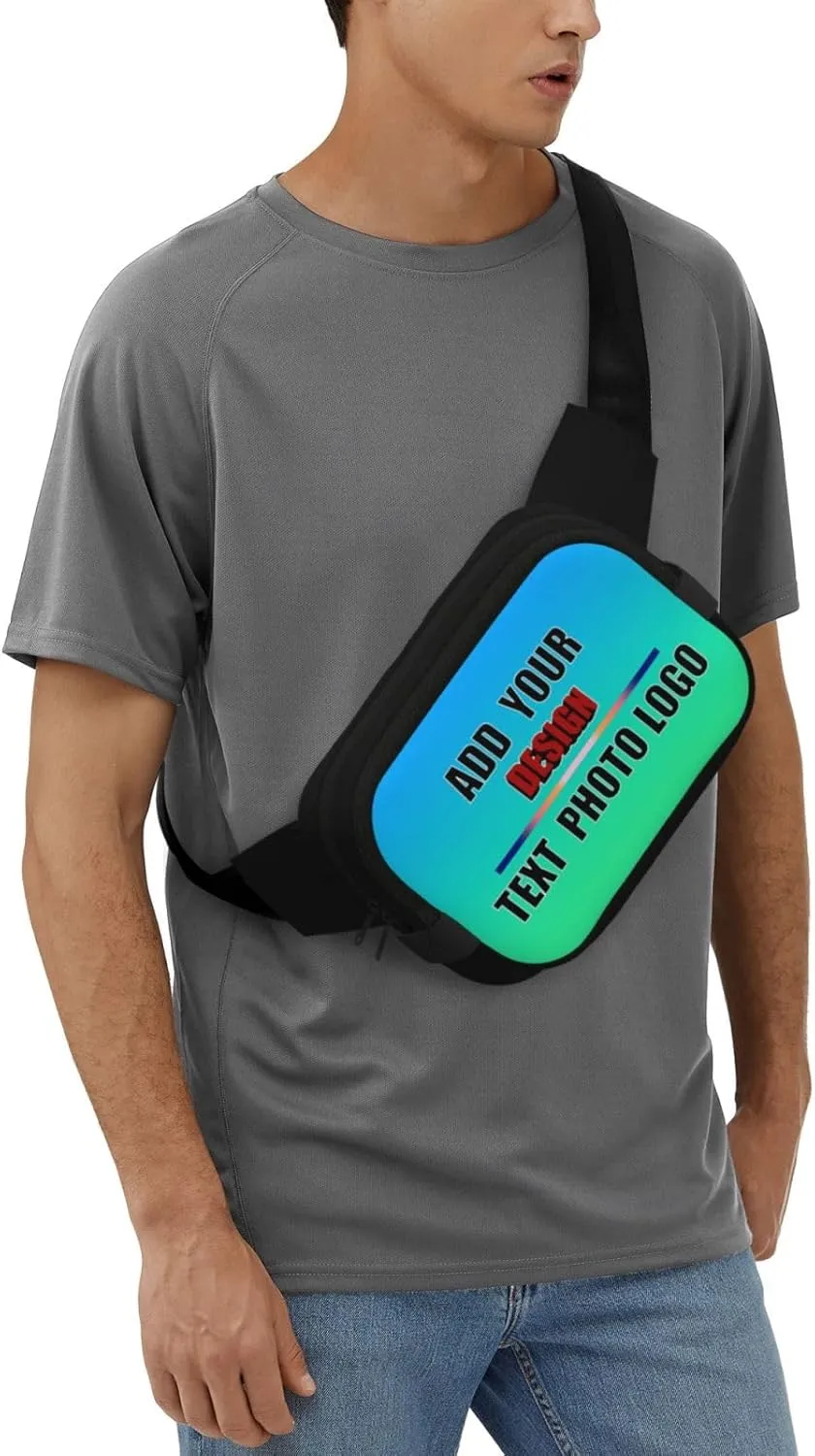 Personalized Fanny Pack Custom Waist Bag with Text Logo Photo Adjustable Belt Bag for Men Women Travel Hiking Running
