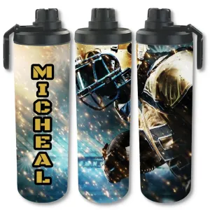 Personalized Sports 30oz Double Walled Stainless Steel Bottle - Football