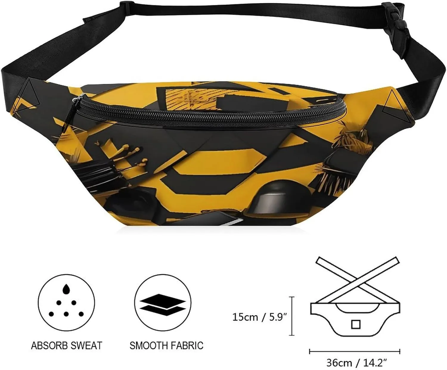 Personalized Waist Packs with Adjustable Strap,Bea CrossBody Fanny Pack Casual Bag for Travel Sports Running Hiking