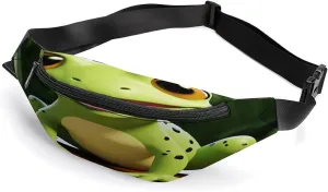 Personalized Waist Packs with Adjustable Strap,Cute Frog CrossBody Fanny Pack Casual Bag for Travel Sports Running Hiking