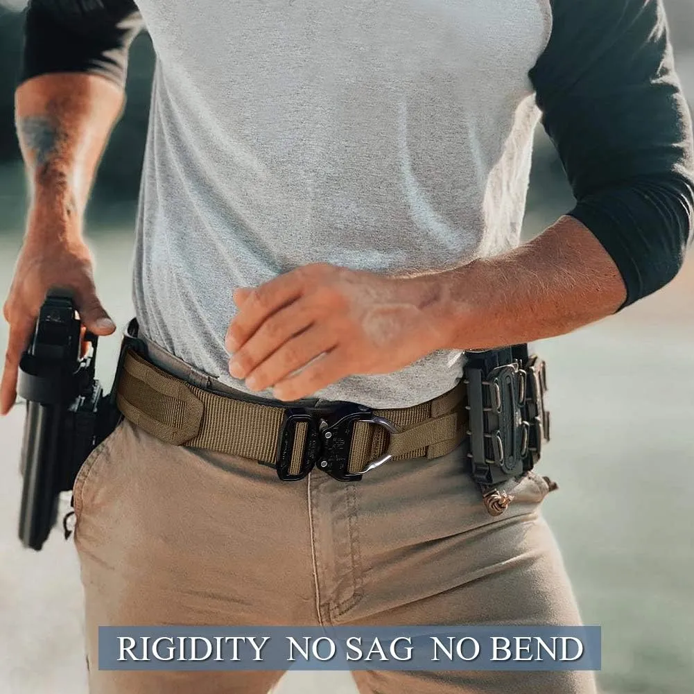 PETAC GEAR Tactical Battle Belt With Cobra Buckle D-Ring | Military Heavy Duty Rigger Gun Belts | Inner Outer Molle Belt.