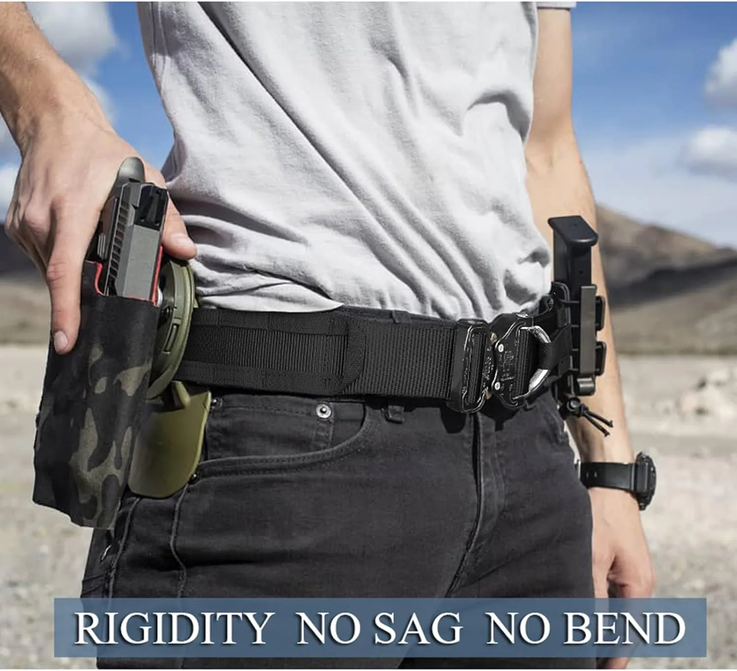 PETAC GEAR Tactical Battle Belt With Cobra Buckle D-Ring | Military Heavy Duty Rigger Gun Belts | Inner Outer Molle Belt.