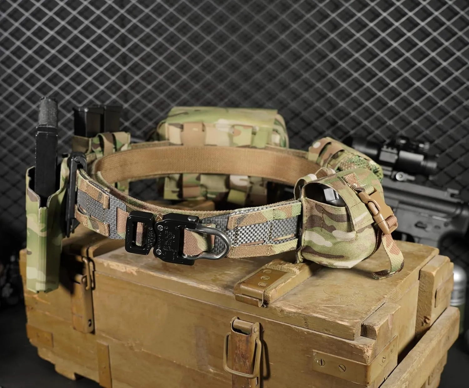 PETAC GEAR Tactical Belt Low Profile Molle Battle Cobra Belt Laser-Cut Tegris Rigid Shooting Gun Duty Belts