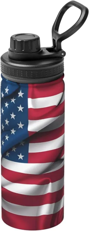 PHAYAH American Flag Camping Hiking Hydration Flask Stainless Steel, Double Walled & Vacuum Insulated Water Bottle