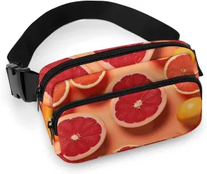 Pile of Grapefruit Slices Waist Bag for for Women Cross Body Bag for Men Lightweight Belt Bag for Travel Sports
