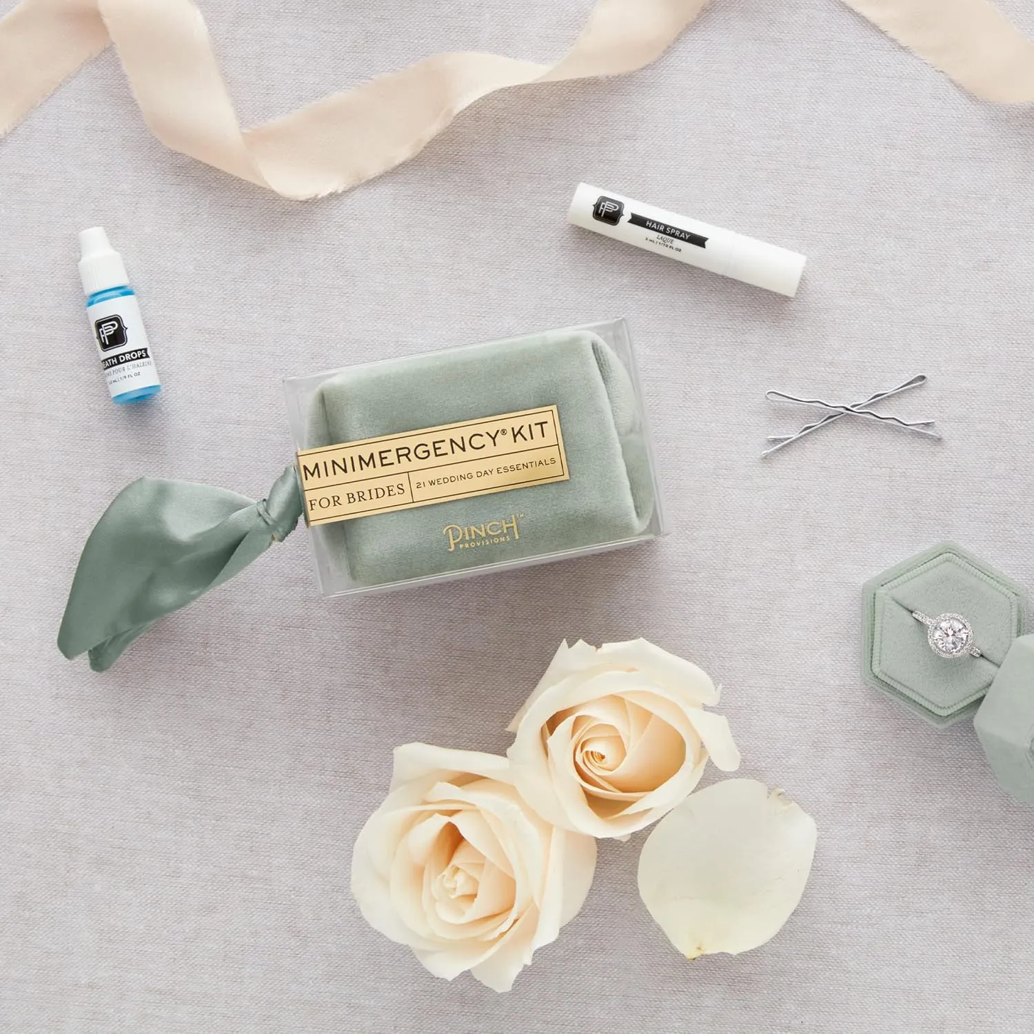 Pinch Provisions Minimergency Kit for Brides, Includes 21 Must-Have Essential Items for The Big Day, Compact, Multi-Functional Zipper Pouch, Perfect Survival Kit for Team Bride