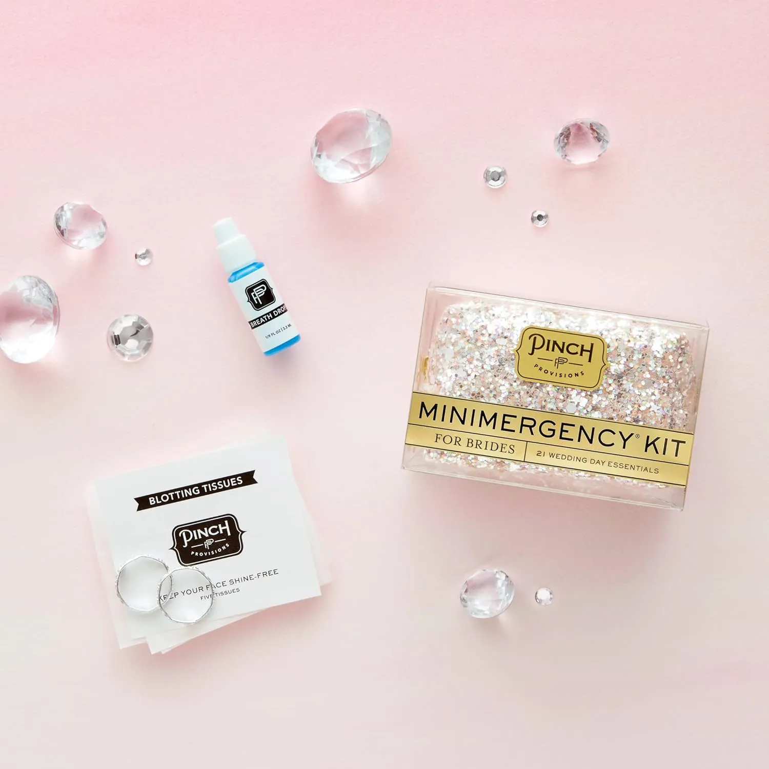 Pinch Provisions Minimergency Kit for Brides, Includes 21 Must-Have Essential Items for The Big Day, Compact, Multi-Functional Zipper Pouch, Perfect Survival Kit for Team Bride