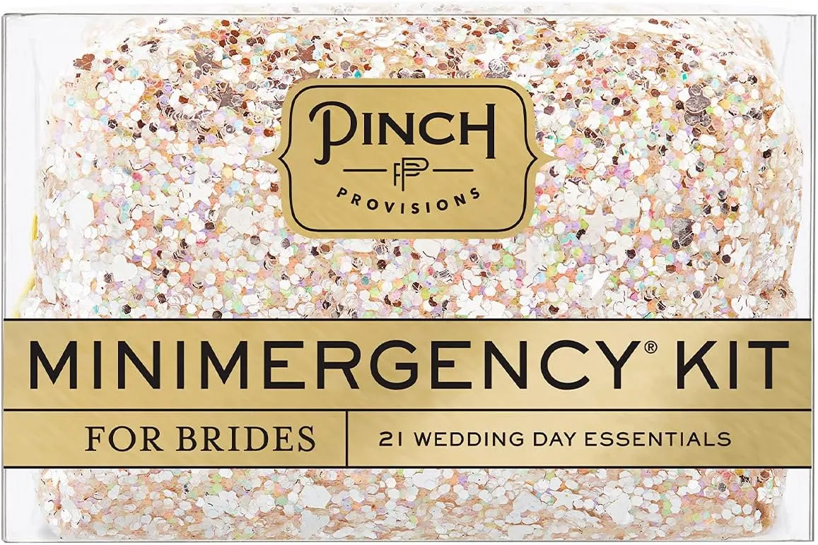 Pinch Provisions Minimergency Kit for Brides, Includes 21 Must-Have Essential Items for The Big Day, Compact, Multi-Functional Zipper Pouch, Perfect Survival Kit for Team Bride