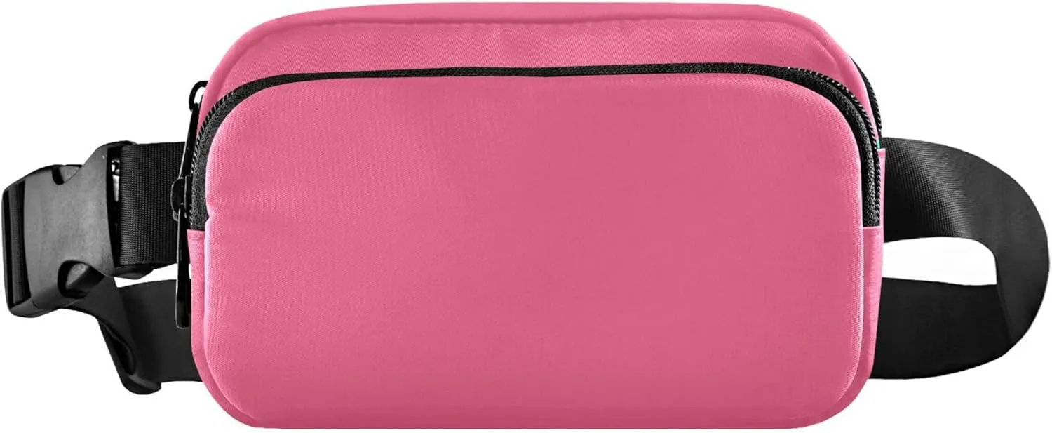 Pink Fanny Belt Bag Waist Packs Crossbody Bags Bum Bag for Running Hiking Travel Workout Adjustable Strap for Women Men