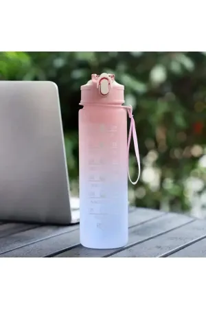 Plastic Sipper Water Bottle With Motivational Time Marker (900ml)