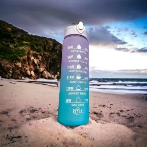Plastic Sipper Water Bottle With Motivational Time Marker (900ml)