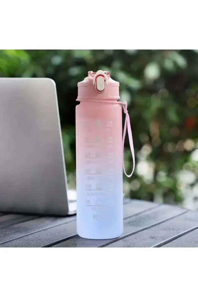 Plastic Sipper Water Bottle With Motivational Time Marker (900ml)