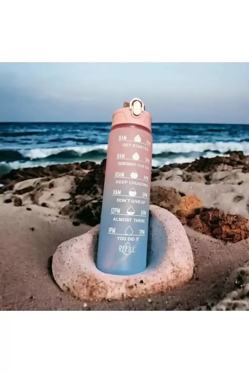 Plastic Sipper Water Bottle With Motivational Time Marker (900ml)