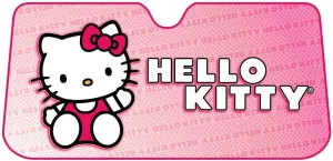 Plasticolor 003681R01 Hello Kitty Sanrio Accordion Style Car Truck SUV Front Windshield Sunshade, 27" X 58"