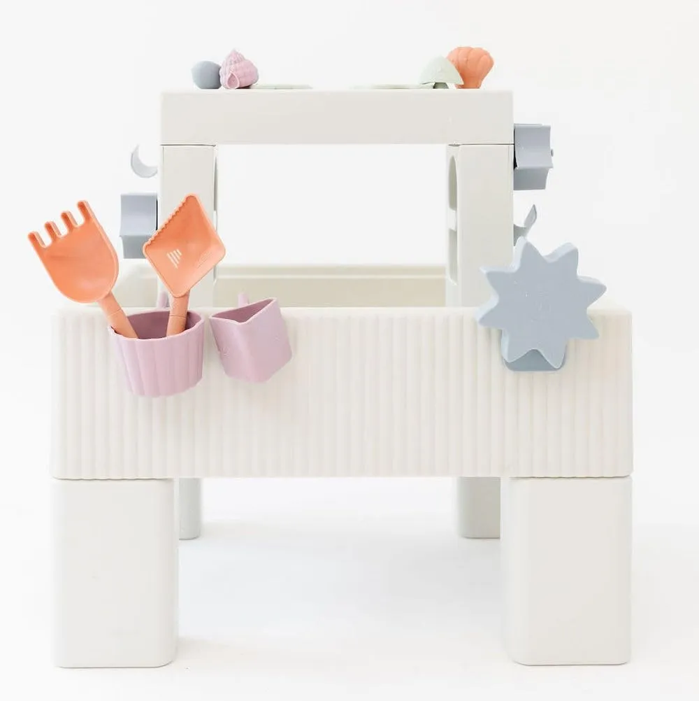 PLAYSMOL Tide Water & Sensory Table, 3-in-1 Play Sand Table with Lid, Toddlers & Kids Outdoor Activity Water Station, Ages 3 