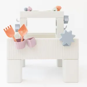 PLAYSMOL Tide Water & Sensory Table, 3-in-1 Play Sand Table with Lid, Toddlers & Kids Outdoor Activity Water Station, Ages 3 