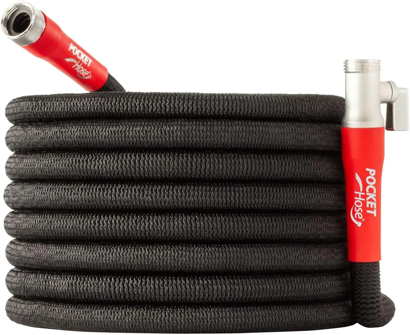 Pocket Hose Silver Bullet 2.0 Expandable Garden Hose 100-FT with Turbo Shot Nozzle, AS-SEEN-ON-TV, Lead-Free, Solid Aluminum Connectors, Easy On/Off Valve, Kink-Free, Leak-Proof