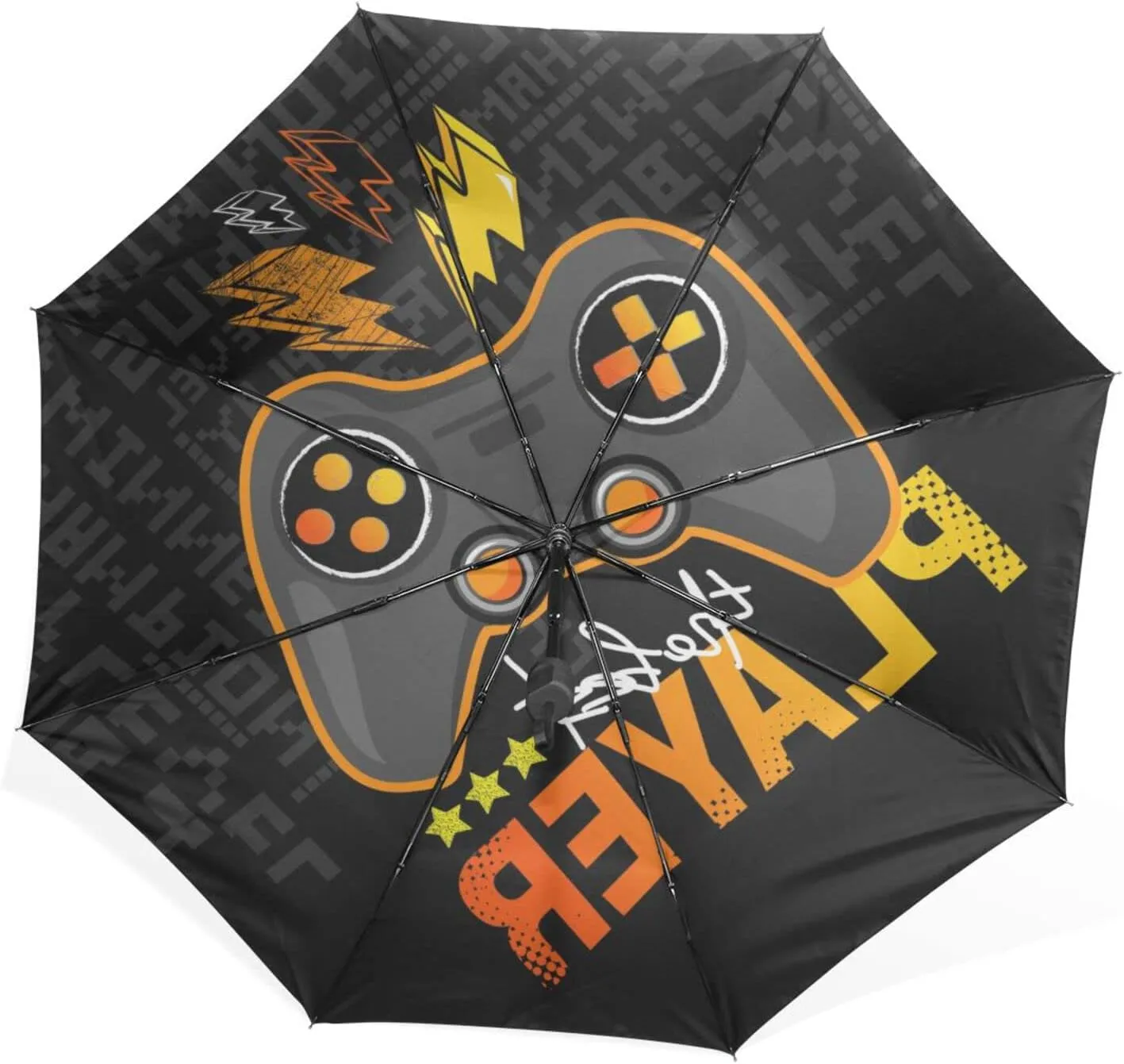 Poeticcity Rain Travel Umbrella, Hand Open Close Windproof Waterproof Folding Umbrella, Compact Canopy Strong Ray Parasol Umbrella