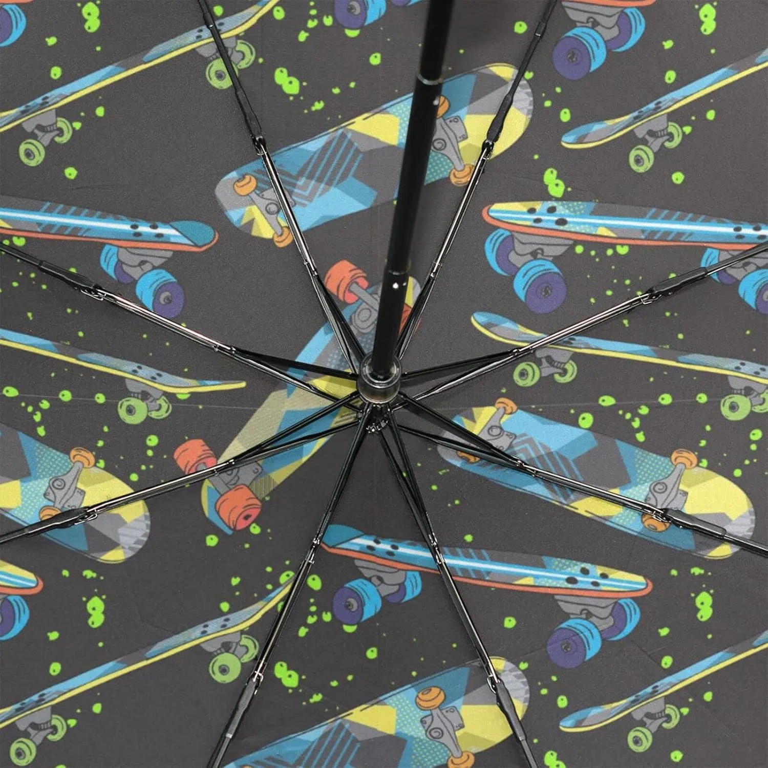 Poeticcity Rain Travel Umbrella, Hand Open Close Windproof Waterproof Folding Umbrella, Compact Canopy Strong Ray Parasol Umbrella