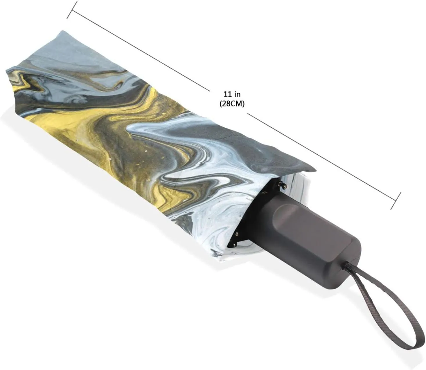 Poeticcity Rain Travel Umbrella, Hand Open Close Windproof Waterproof Folding Umbrella, Compact Canopy Strong Ray Parasol Umbrella