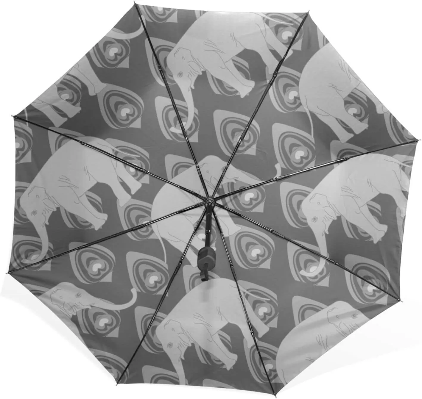 Poeticcity Rain Travel Umbrella, Hand Open Close Windproof Waterproof Folding Umbrella, Compact Canopy Strong Ray Parasol Umbrella