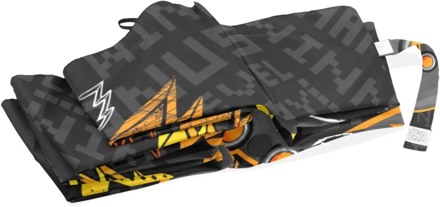 Poeticcity Rain Travel Umbrella, Hand Open Close Windproof Waterproof Folding Umbrella, Compact Canopy Strong Ray Parasol Umbrella