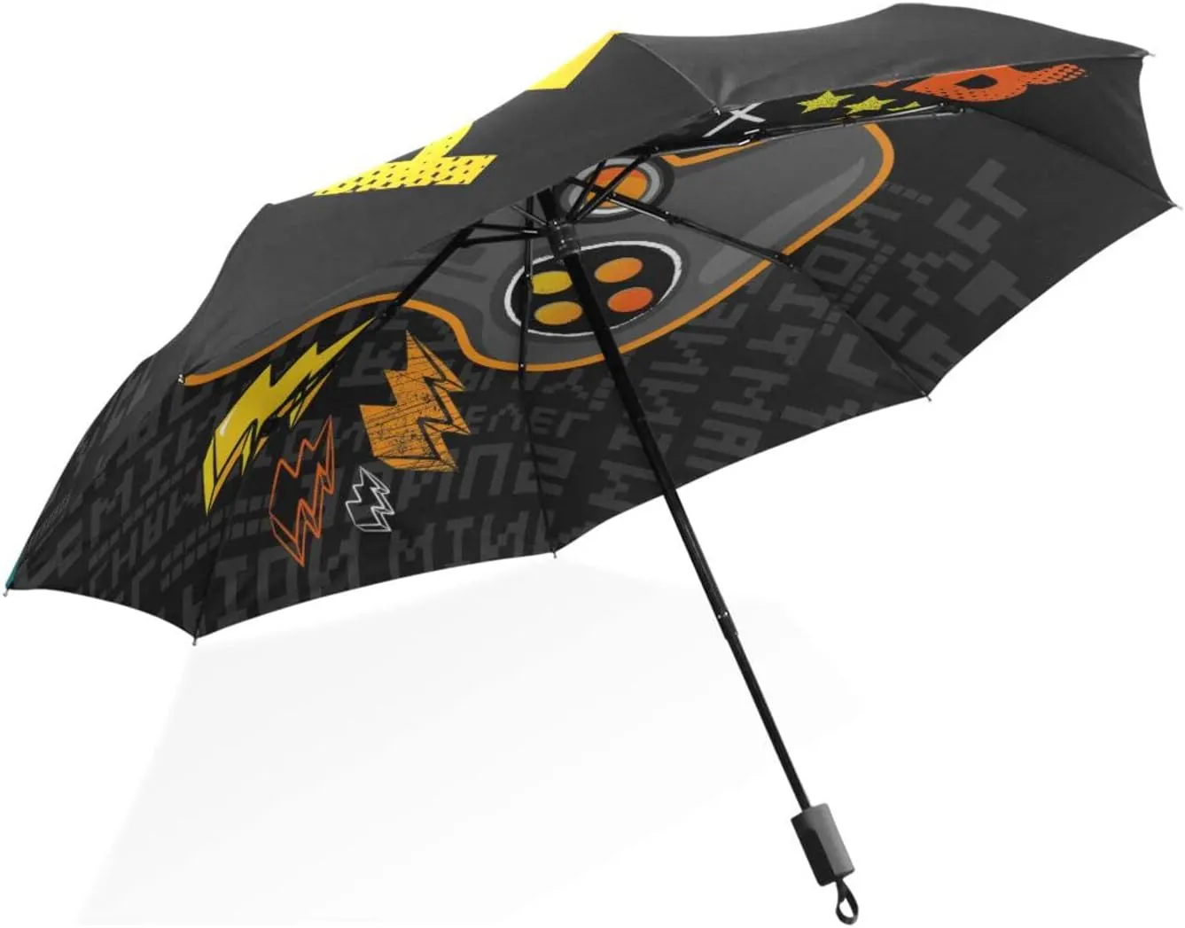 Poeticcity Rain Travel Umbrella, Hand Open Close Windproof Waterproof Folding Umbrella, Compact Canopy Strong Ray Parasol Umbrella