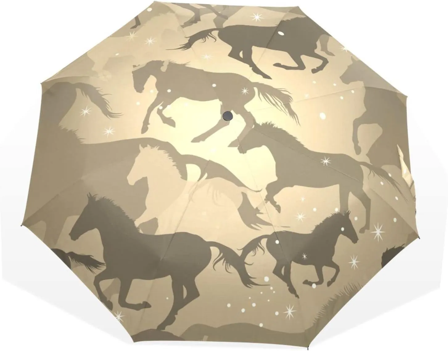 Poeticcity Rain Travel Umbrella, Hand Open Close Windproof Waterproof Folding Umbrella, Compact Canopy Strong Ray Parasol Umbrella