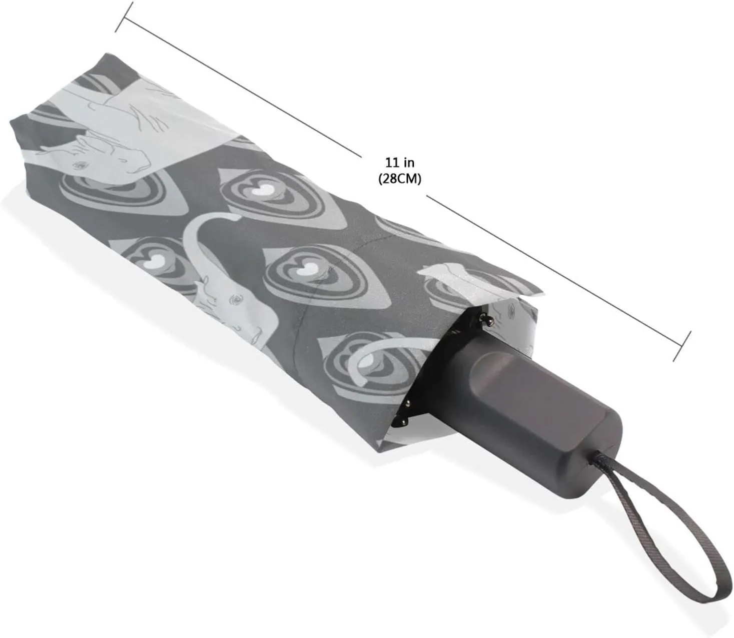 Poeticcity Rain Travel Umbrella, Hand Open Close Windproof Waterproof Folding Umbrella, Compact Canopy Strong Ray Parasol Umbrella