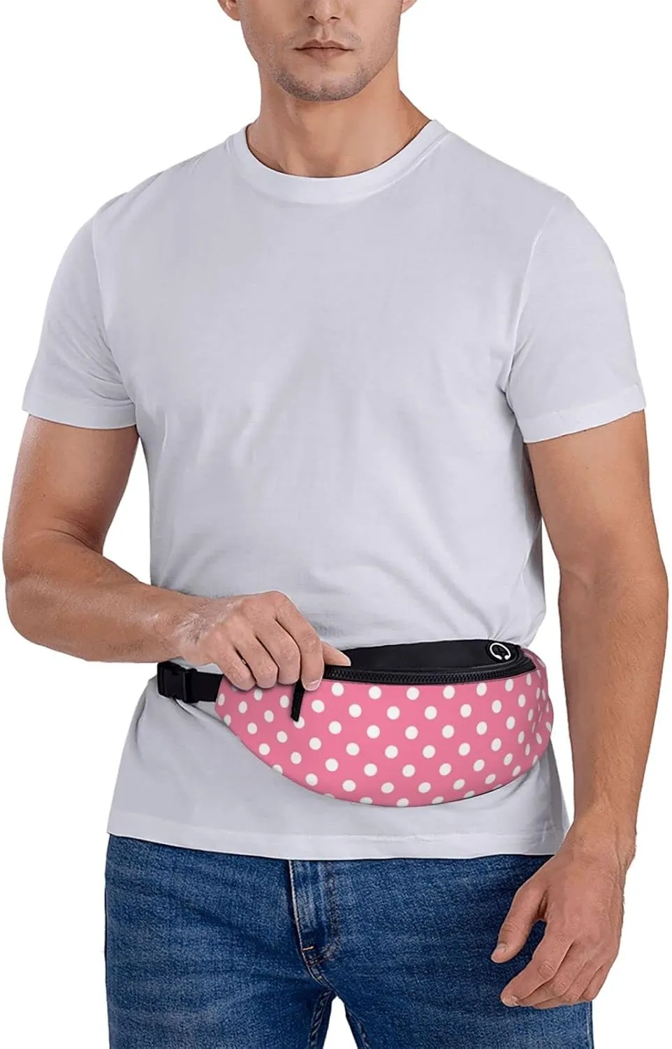 Polka Dots Fanny Waist Bag Pack Casual Chest Bag Waist Packs Everywhere Belt Bag Sling Bag for Women Men