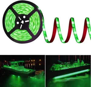 Pontoon Led Boat Lights, 12V 20FT Marine Led Strip Lights, Waterproof Boat Interior Light, Boats Deck Light, Night Fishing Lighting with Extension Cable for Boats (Green)