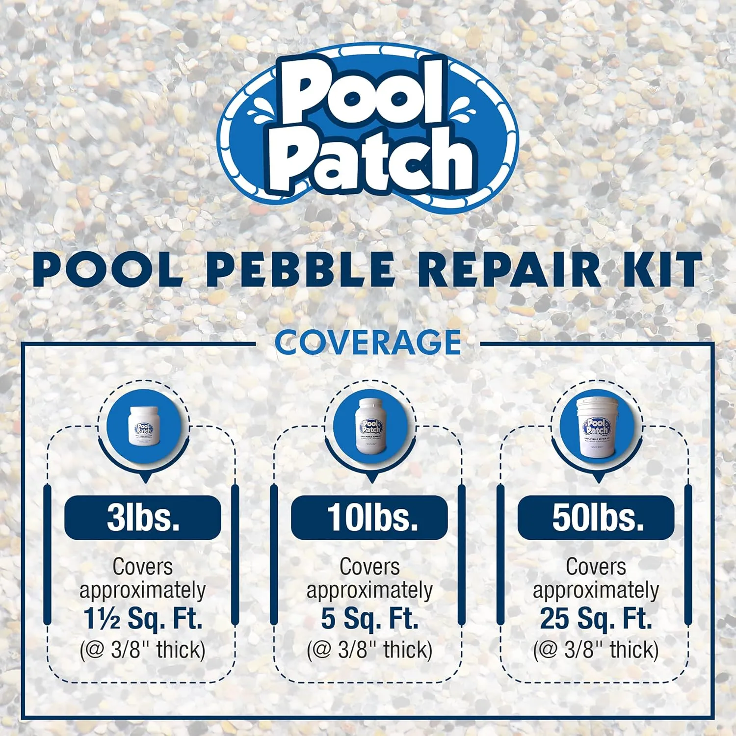 Pool Patch Pool Pebble Repair Kit, 3-Pound, Sand Regular
