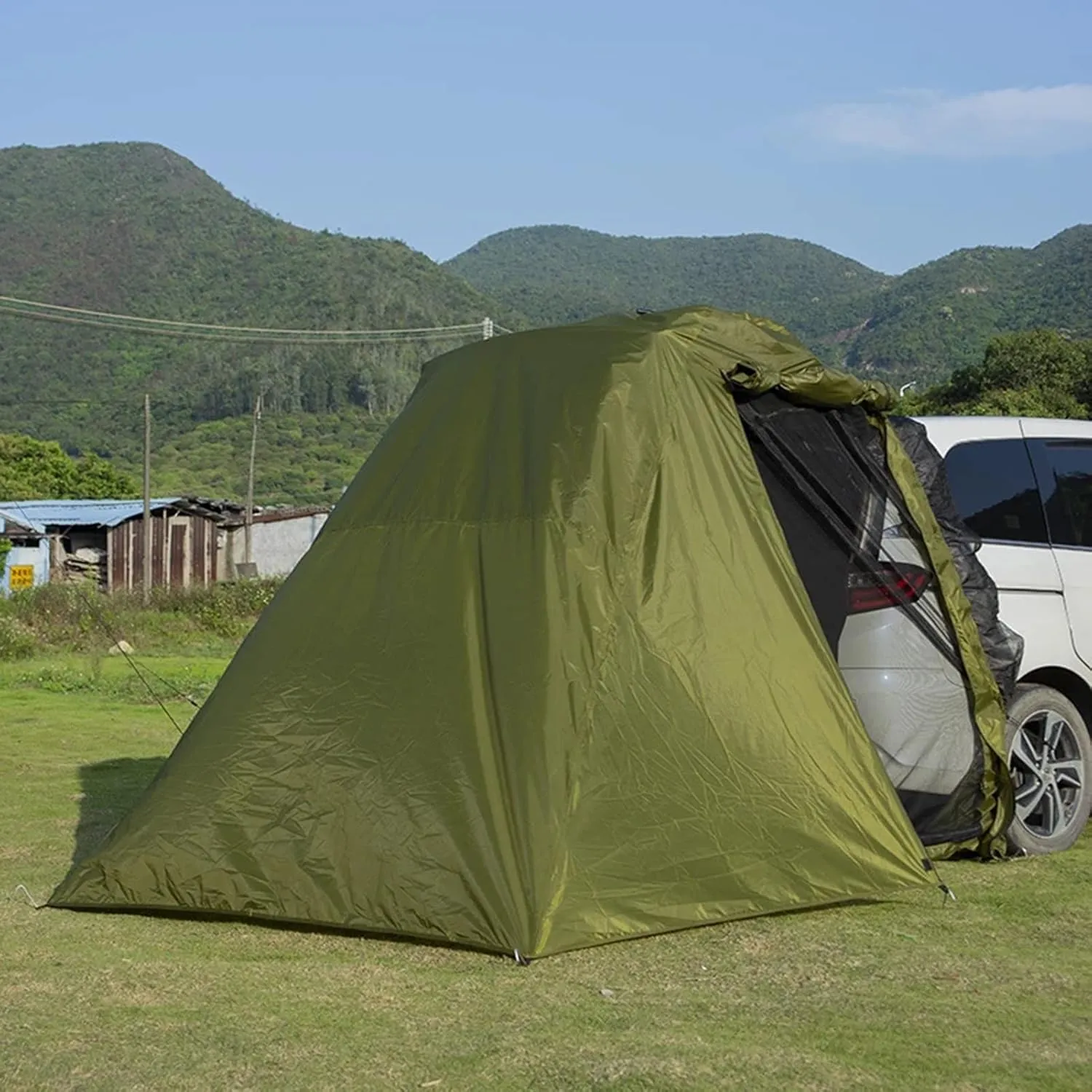 Pop-Up Cabin for Cars | SUV Tent | Tailgate Shade Awning Tent for Car Camping Road Trip Essentials - Car Camping Shelter with Zippered Entry