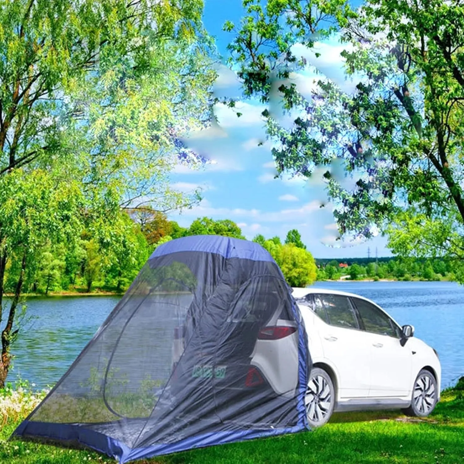 Pop-Up Cabin for Cars | SUV Tent | Tailgate Shade Awning Tent for Car Camping Road Trip Essentials - Car Camping Shelter with Zippered Entry