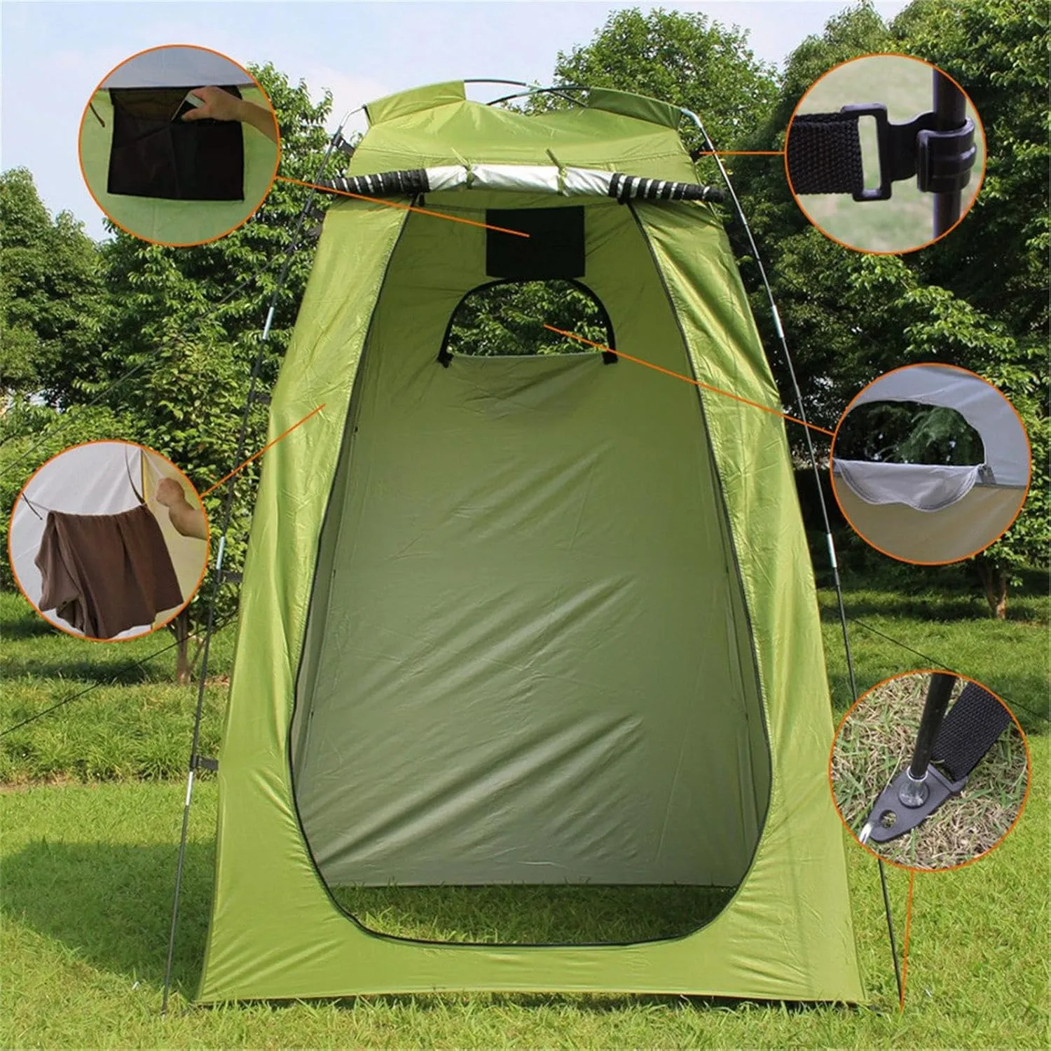 Pop Up Pod Changing Room Privacy Shower Tent, Dressing Room Tent, Waterproof Windproof Outdoor Portable Toilet Stall with Carry Bag, Camping Privacy Shelters for Outdoor Activities, Beach, Hiking