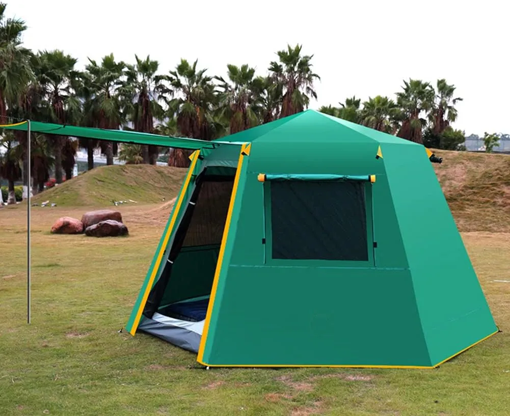 Pop Up Tent Family Camping Tent 3-4 Person Automatic Tent Waterproof Windproof Portable Cabana Tent for Camping Hiking Mountaineering (Coffee Color 3) (Green 3)