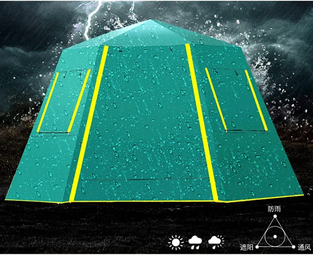 Pop Up Tent Family Camping Tent 3-4 Person Automatic Tent Waterproof Windproof Portable Cabana Tent for Camping Hiking Mountaineering (Coffee Color 3) (Green 3)