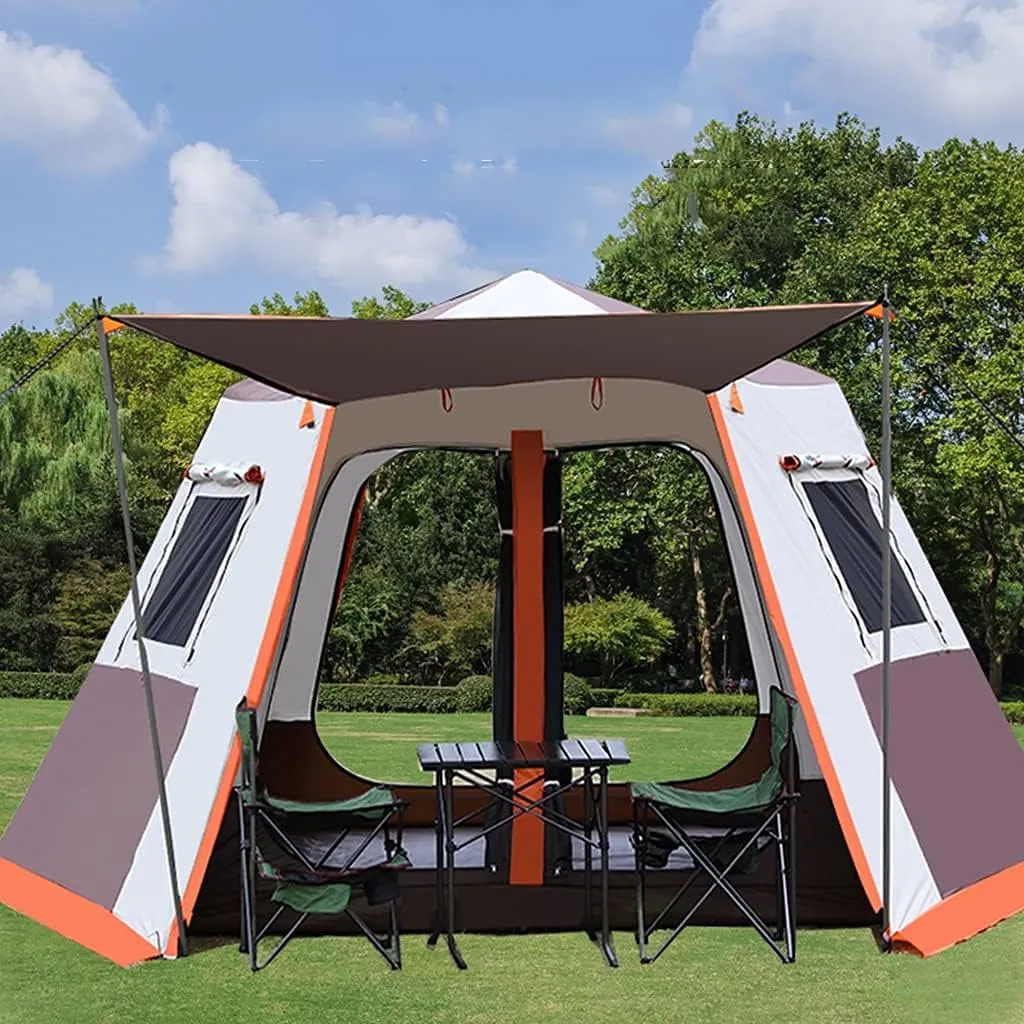 Pop Up Tent for 3 to 4 Person, Camping Outdoor Tent, Family Camping Tent with 360° Panoramic View, Ventilation, Waterproof Dome Tent for, Camping, Beach, and Outdoor