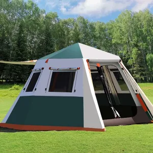 Pop Up Tent for 3 to 4 Person, Camping Outdoor Tent, Family Camping Tent with 360° Panoramic View, Ventilation, Waterproof Dome Tent for, Camping, Beach, and Outdoor