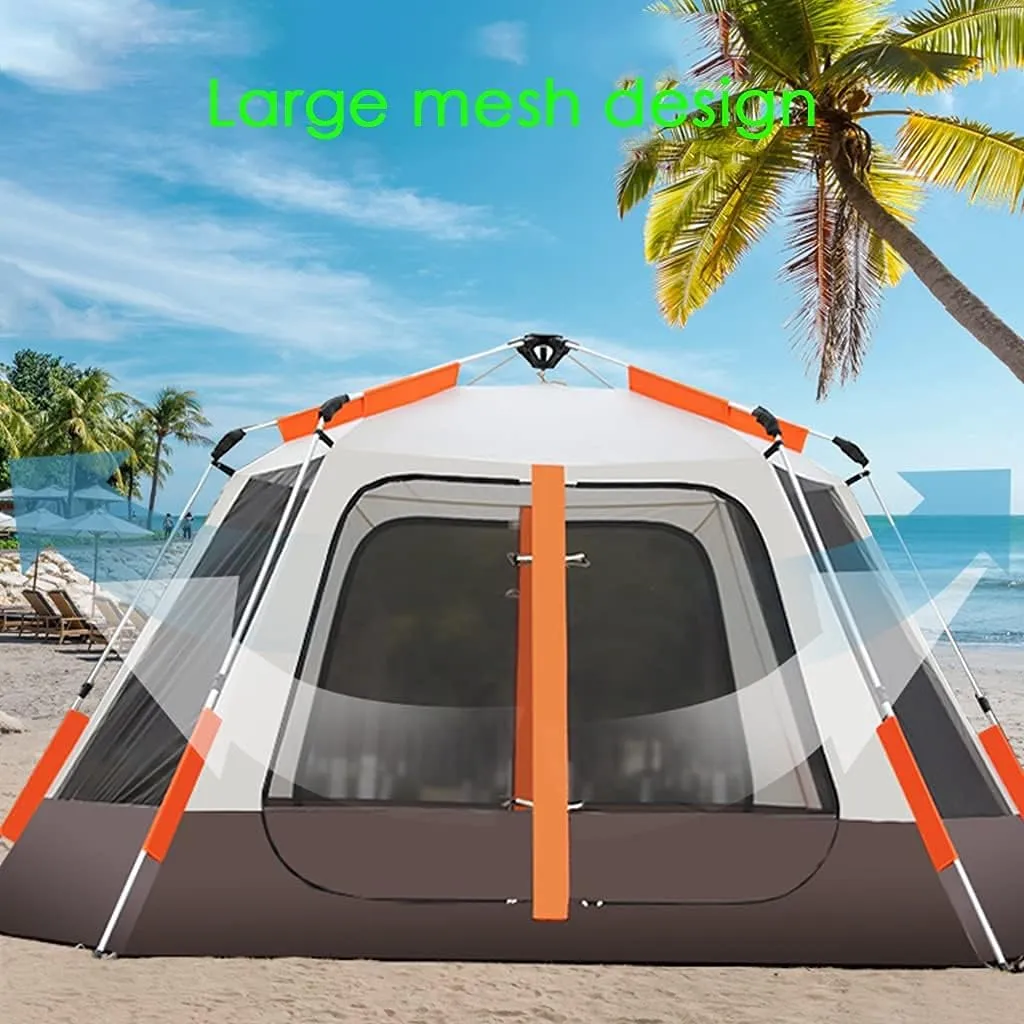 Pop Up Tent for 3 to 4 Person, Camping Outdoor Tent, Family Camping Tent with 360° Panoramic View, Ventilation, Waterproof Dome Tent for, Camping, Beach, and Outdoor