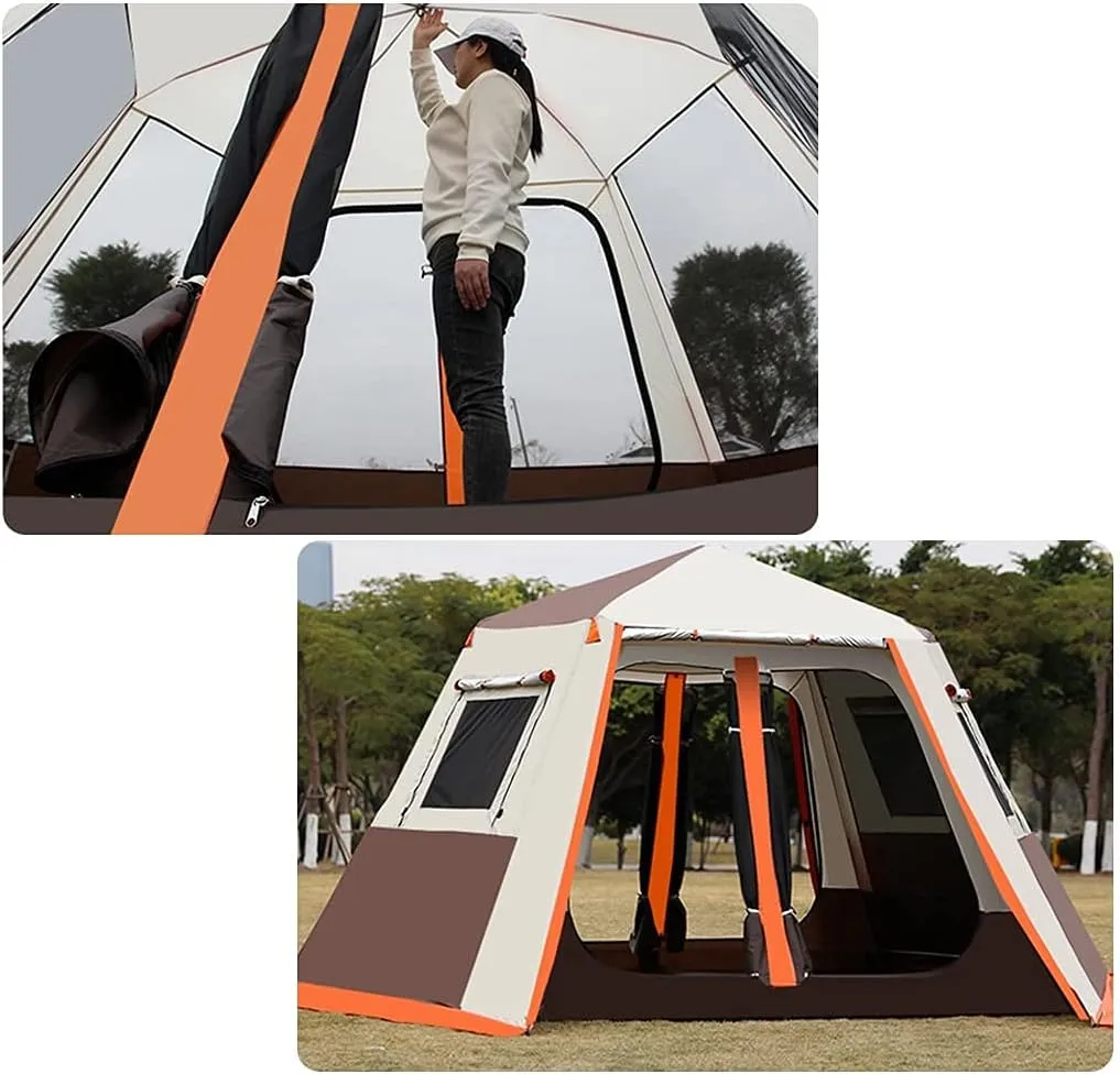 Pop Up Tent for 3 to 4 Person, Camping Outdoor Tent, Family Camping Tent with 360° Panoramic View, Ventilation, Waterproof Dome Tent for, Camping, Beach, and Outdoor